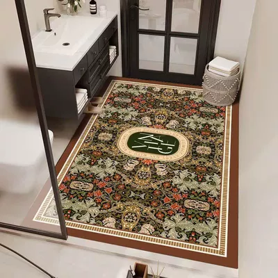 Light Luxury Shower Room Diatomaceous | Avtomobil döşəmə paspasları - 615ljx-french-flower-7-5080cm-diatom-mud-second-generation