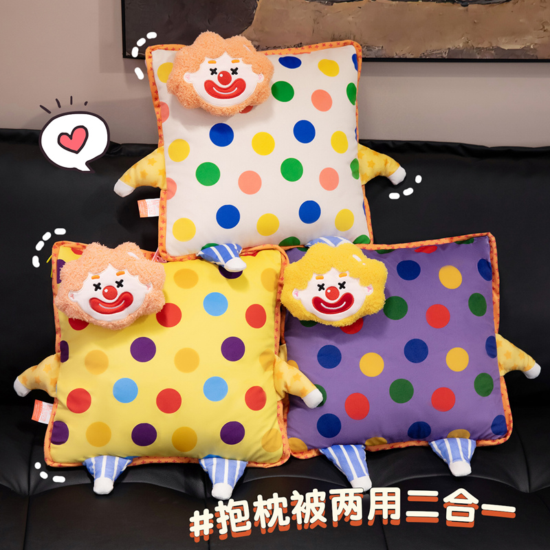 Cojín Manta 2 en 1 de Payaso 2 en 1 de Peluche para Oficina y Coche
