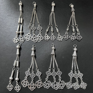 Metal Tassel Xizang Silver Chinese Knot Tasbiha Bracelet Pendant Hairpin Clothing Accessories Ethnic Style Cultural Toys