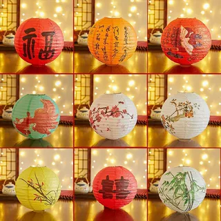 8/12寸古风折叠灯笼布置客厅商场氛围感摆饰批发国风新年中式灯笼