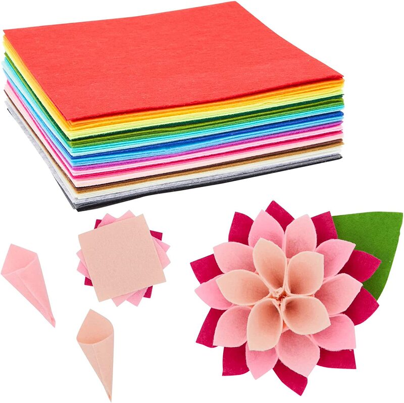 Pure felt handmade origami 50 pieces kindergarten handicraft sewing project Party decoration colorful felt cloth