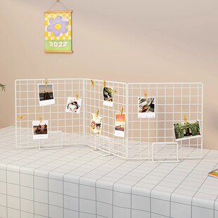 Grid Rack Desktop Kindergarten Work Display Rack Vertical Storage Rack Iron Mesh Foldableable Photo Hanging Rack