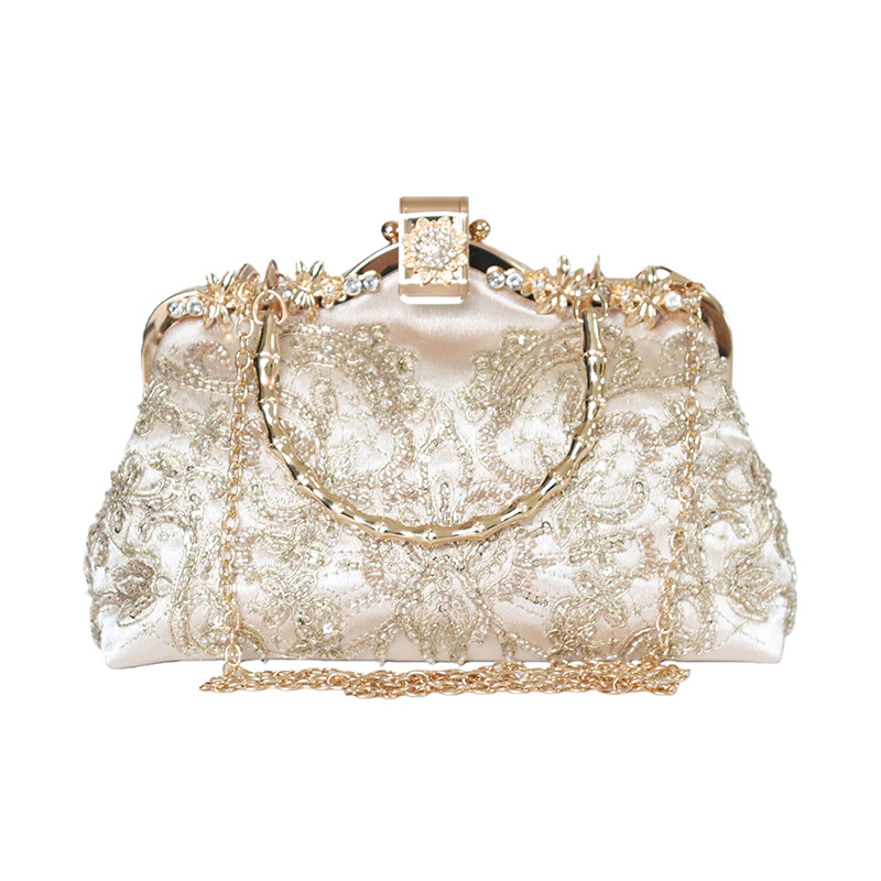 Cross-Border New Embroidery Evening Bag For Women, Beaded Evening Clutch For Qipao, Vintage Party Clutch Bag - Thumbnail 5