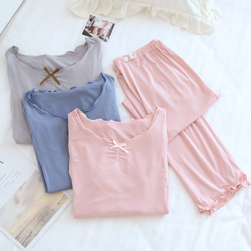 A generation of new modal pullover confinement clothing for pregnant women postpartum breastfeeding clothes