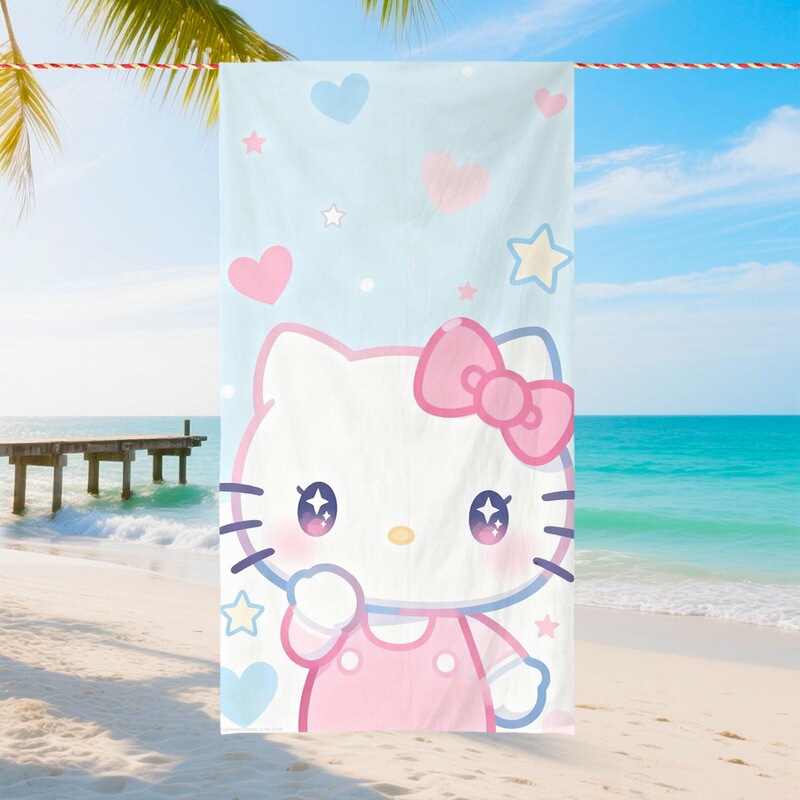 HelloKitty cross-border cartoon pattern microfiber digital print beach towel sports quick-dry bath towel
