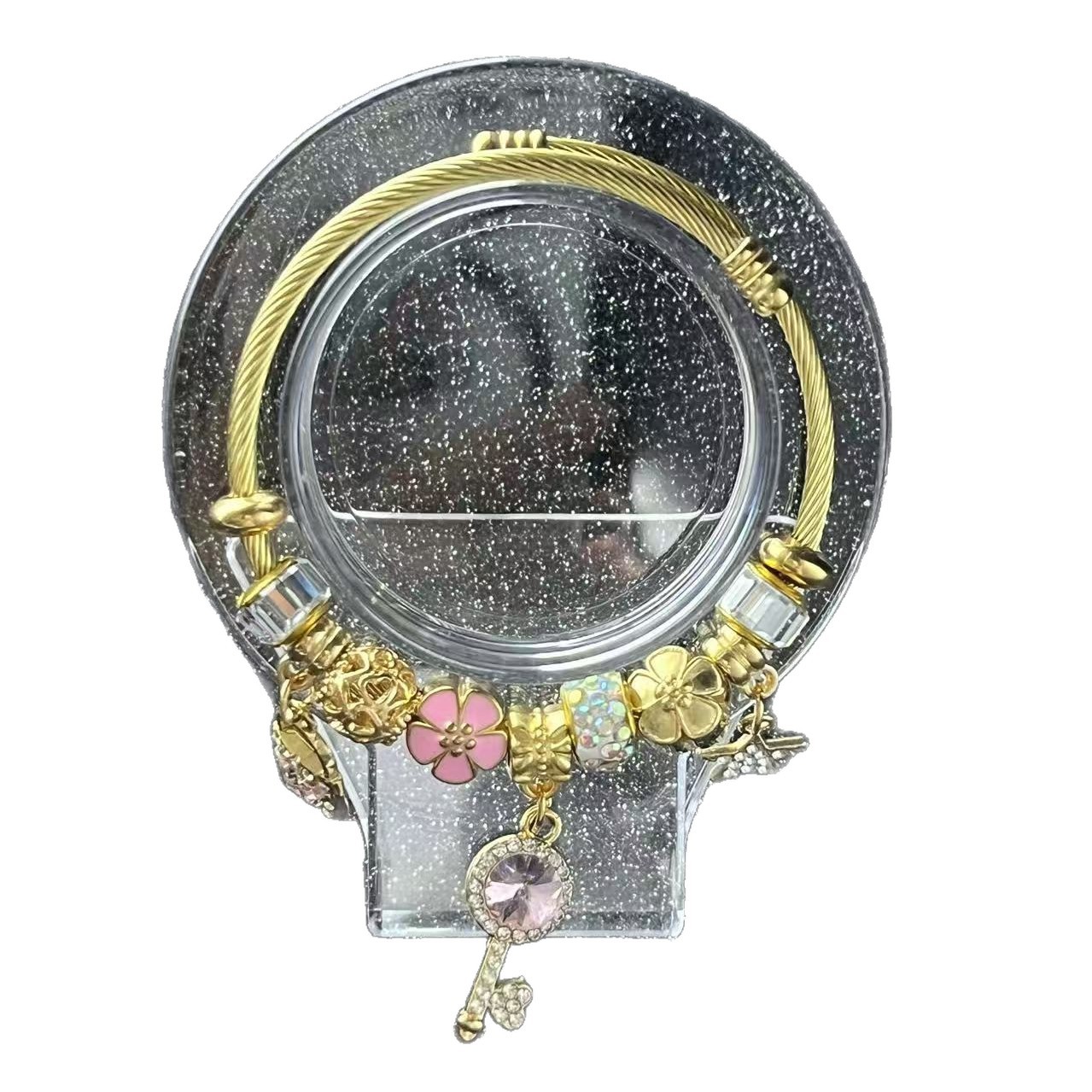 Panjia Dora Diy Beaded Star Bracelet With Diamond Pendant, Adjustable_voghion.com
