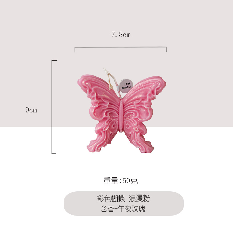 Ventas transfronterizas candlas hechas a mano mariposas coloridas regalos de mano boda al por mayor modelado decoración de velas multicolores ventas calientes