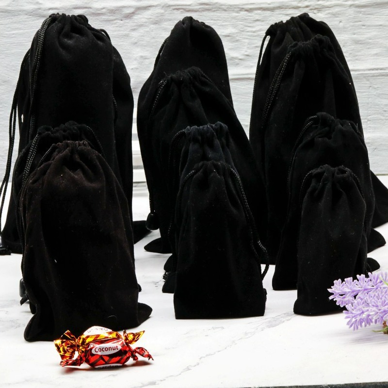 厂家批发绒布袋抽绳束口袋珠宝首饰袋防尘收纳包装袋电源耳 机布