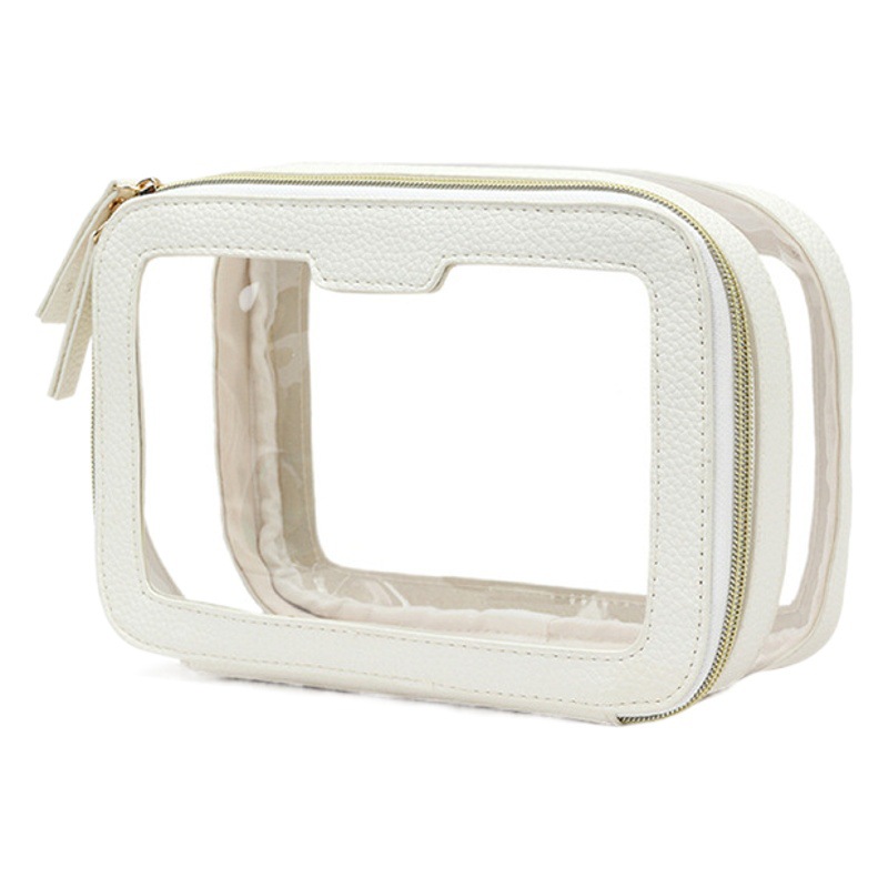 2024 nueva bolsa de cosméticos transparente TPU de alto valor bolsa de almacenamiento cuadrada de gran capacidad bolsa de lavado de viaje multifuncional