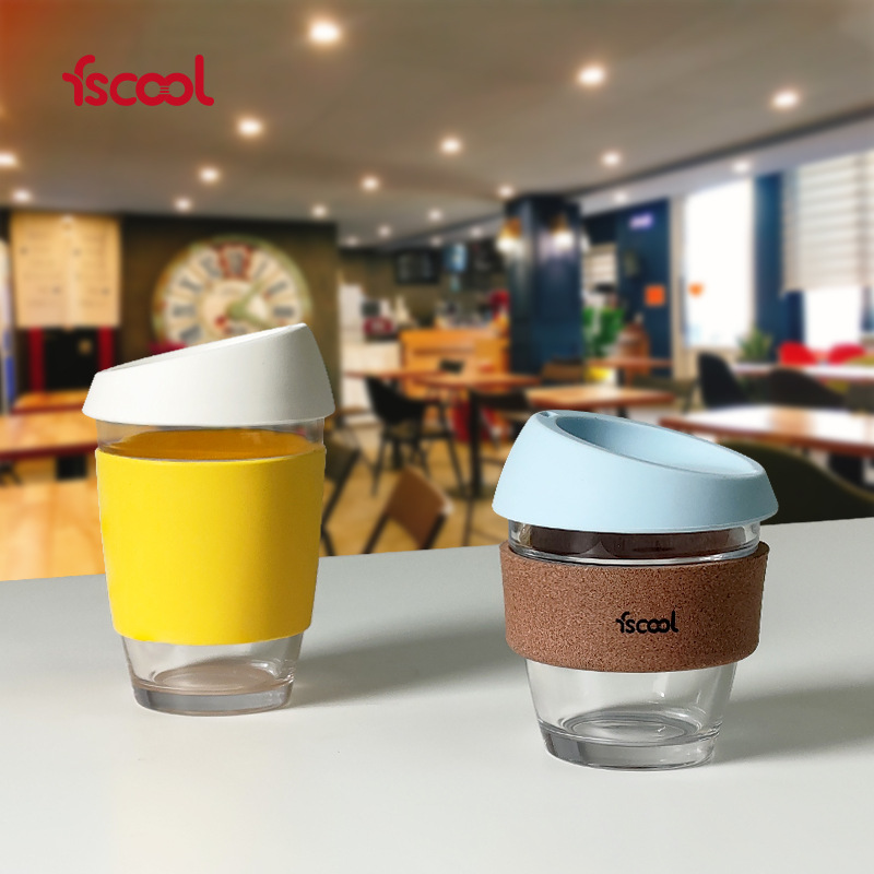 Creative ins solid color silicone glass coffee cup