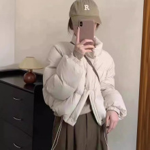 韩国东大门原版面包服女立领小个子短款白鸭羽绒服秋冬新款外套