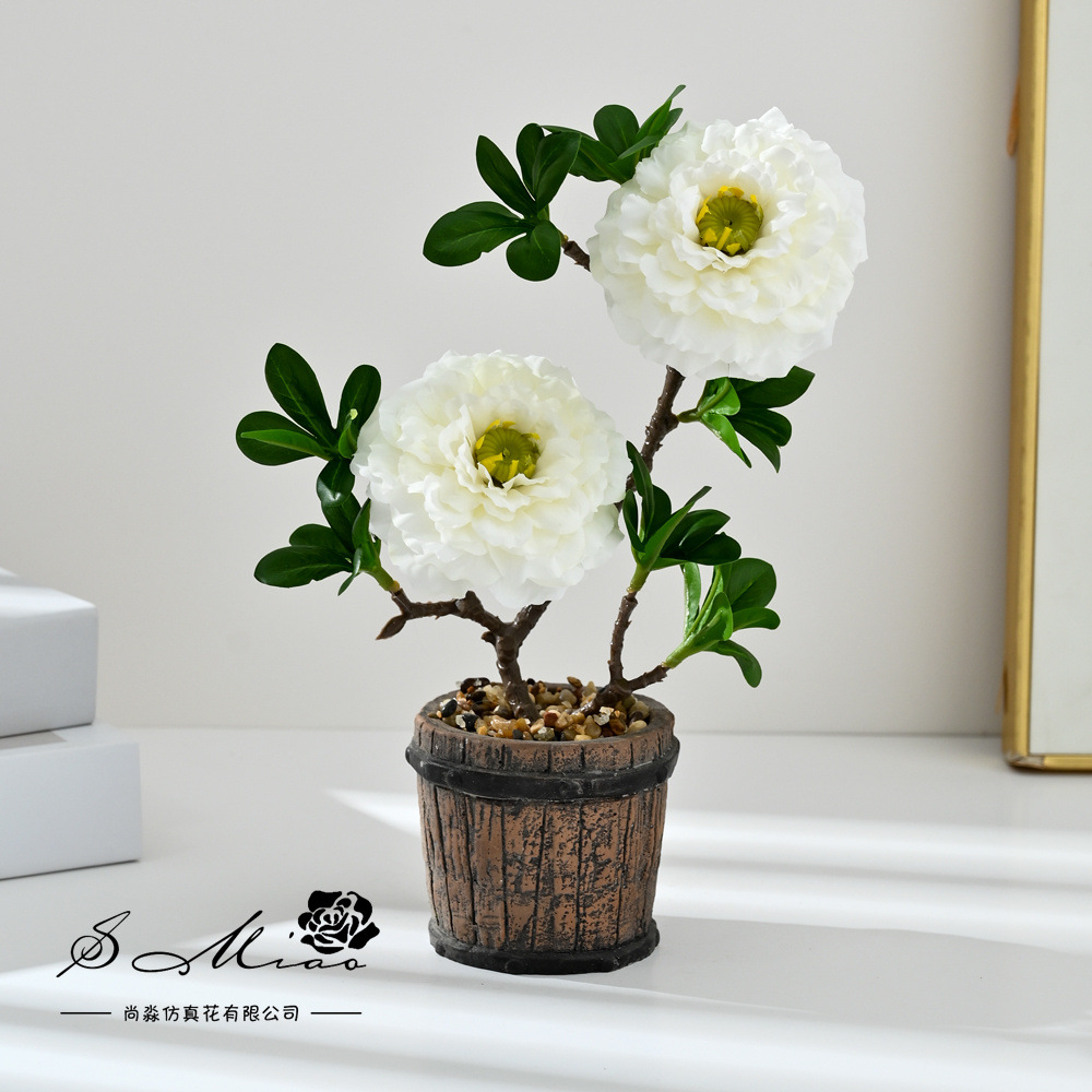 Creativo de dos cabezas Koi flor bonsai moda imitación maceta fotografía de flores falsas flores artificiales boda decoración decorativa image 1