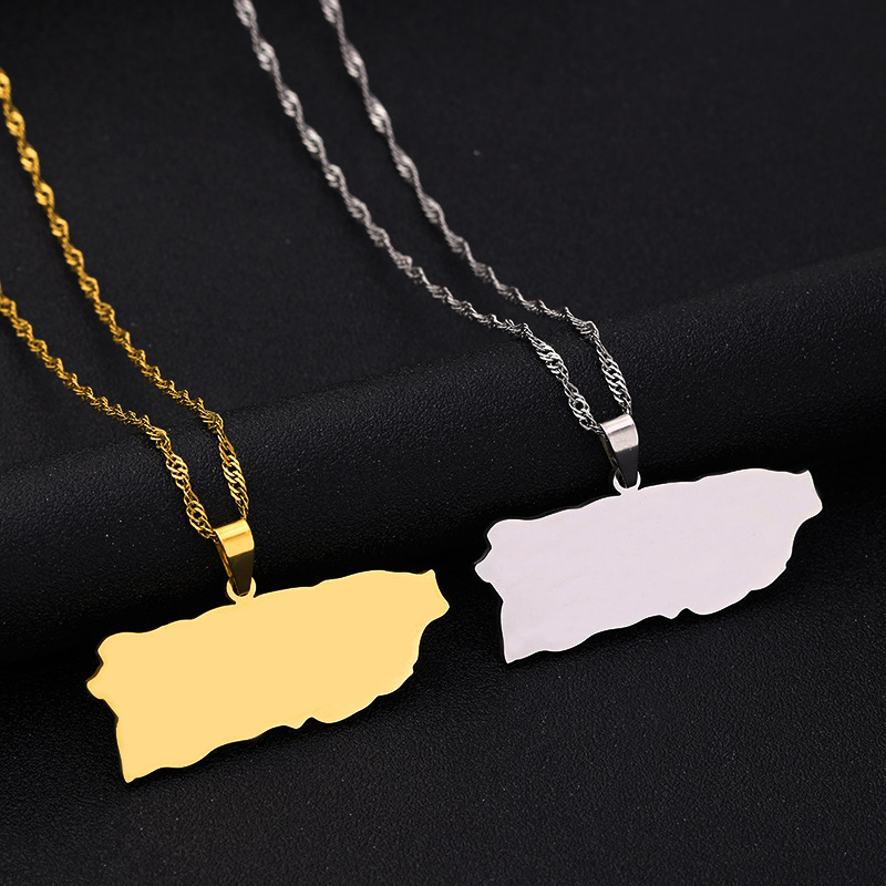 Wholesale Jewelry Vintage Style Classic Style Geometric Map 201 Stainless Steel Plating Pendant Necklace display picture 4