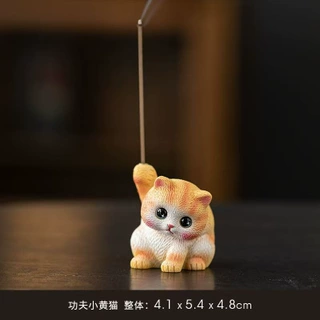 树脂猫咪可爱小猫香座托支架潮玩线香插室内茶室香薰炉家用摆件