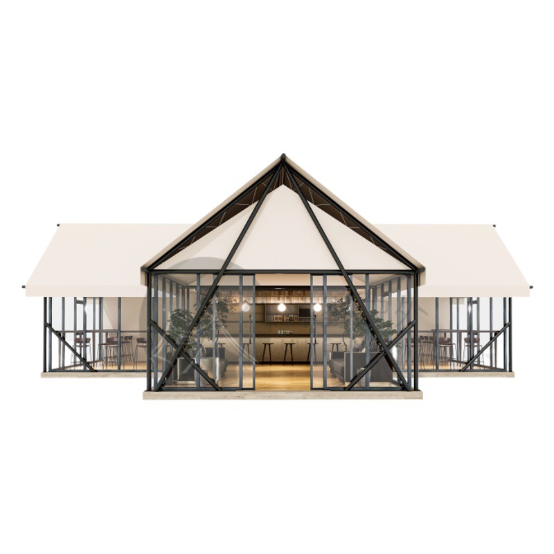 Muye al aire libre grande de lujo salvaje techo T-tipo camping bar tienda de campaña campamento residencial tienda de campaña hotel fabricante