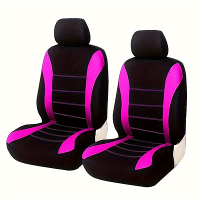 Universal seat cover: Car Seat Cover with Waistline Design - rose-red-2-piece-set-front-single-seat