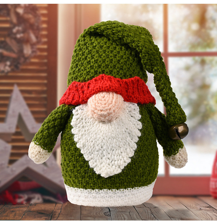 Christmas Decorations Knitted Rudolph Ornaments Christmas Gnome Doll Christmas gnomes_voghion.com