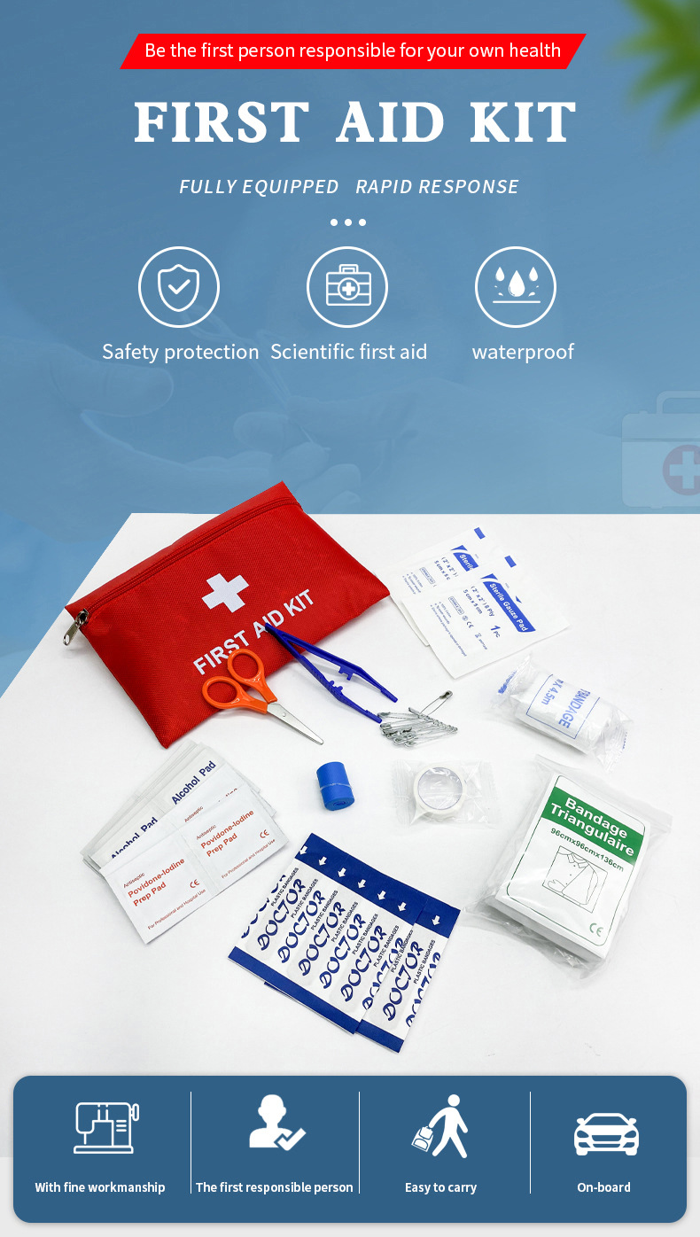 Cross-Border Export Car Emergency Kit First Aid Kit 12-Piece Set Household First Aid Supplies Portable Small First Aid Kit