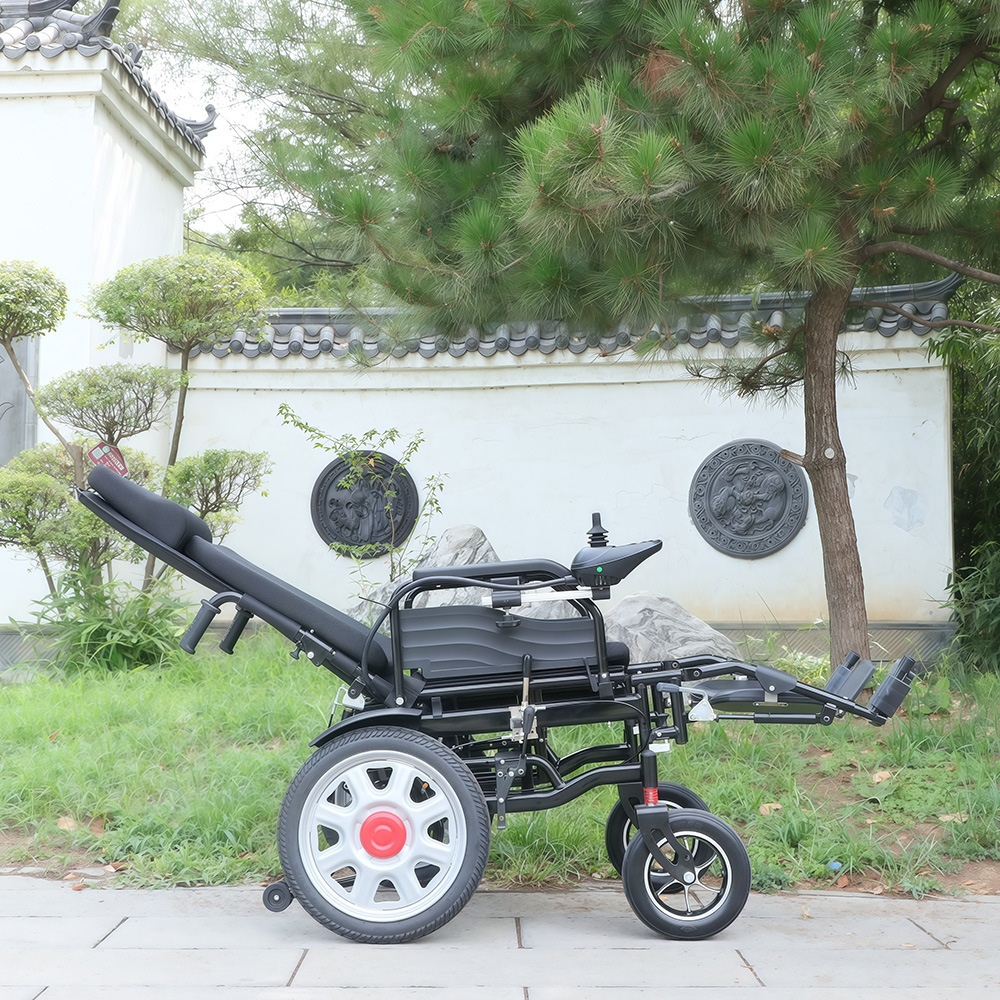 Reclining Electric Wheelchair, Intelligent Fully Automatic Folding Electric Wheelchair for the Elderly and Disabled, Mobility Scooter for the Elderly