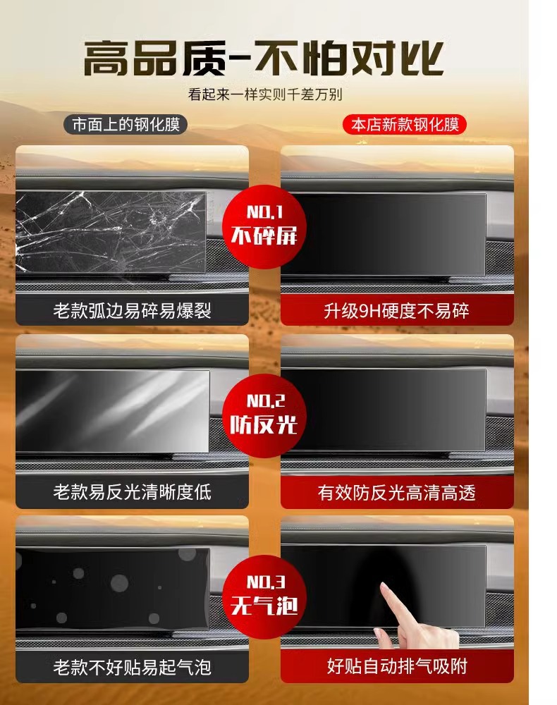 Chery Shuxiangjia Special Screen Tempered Film Eq7 Car Central Control Navigation Film Interior Modification Accessories