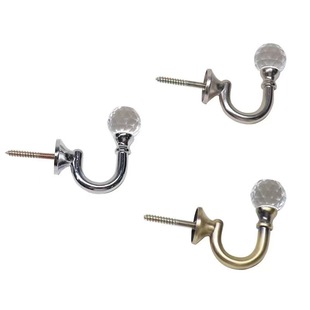 Cross-border supply European-style round head crystal curtain hook wall hook wall hook living room strap metal hook accessories