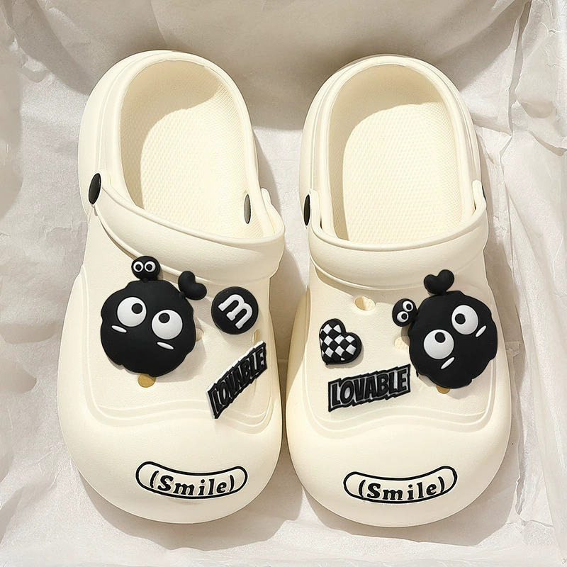 Пещерные туфли женские летние на открытом воздухе 2023 пляжные сандалии на толстой подошве с мягким дном на ощупь экскременты Baotou домашние летние тапочки оптом