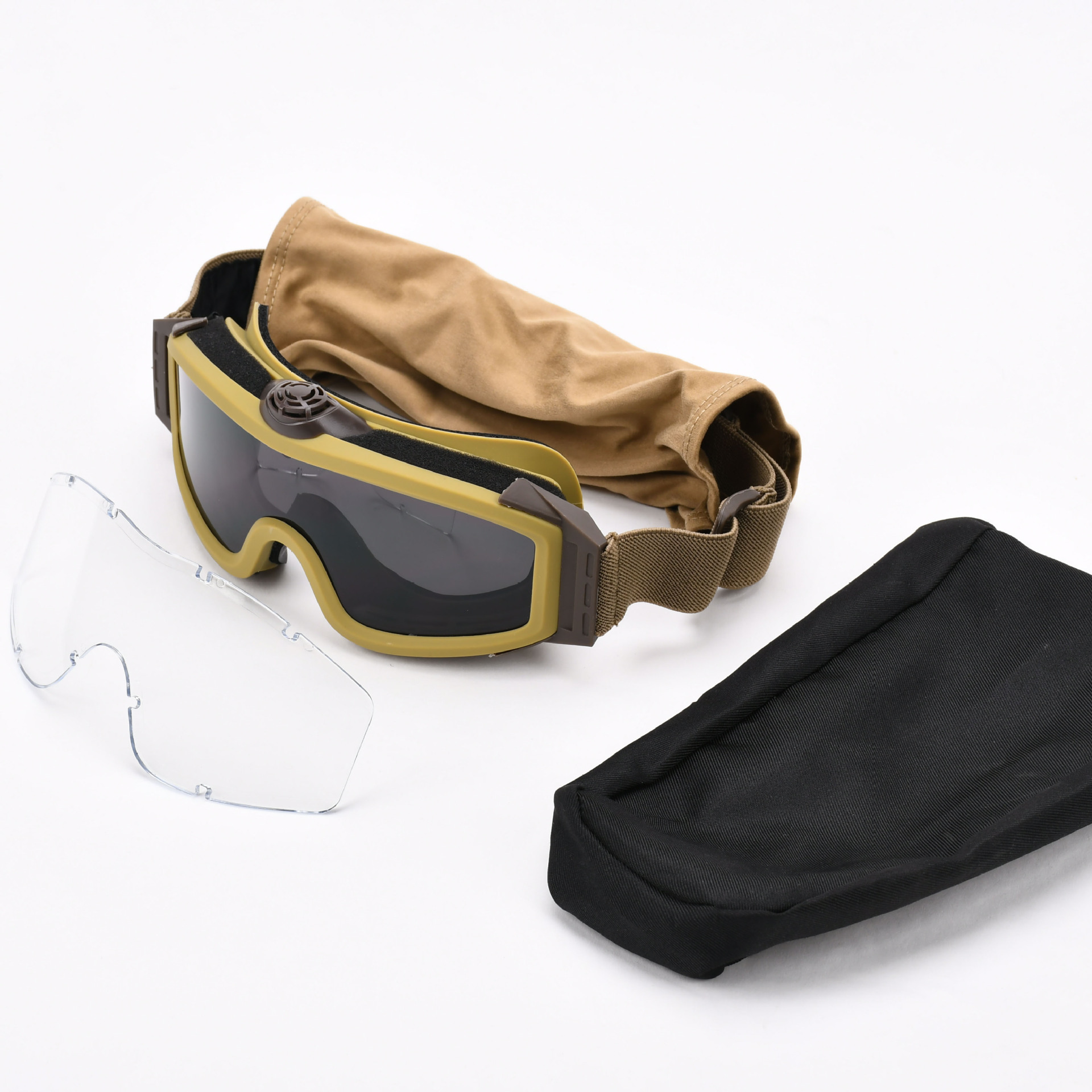 Gafas Tácticas con Ventilador Antiempañante de TPU y PC, Lentes Intercambiables, para Tiro
