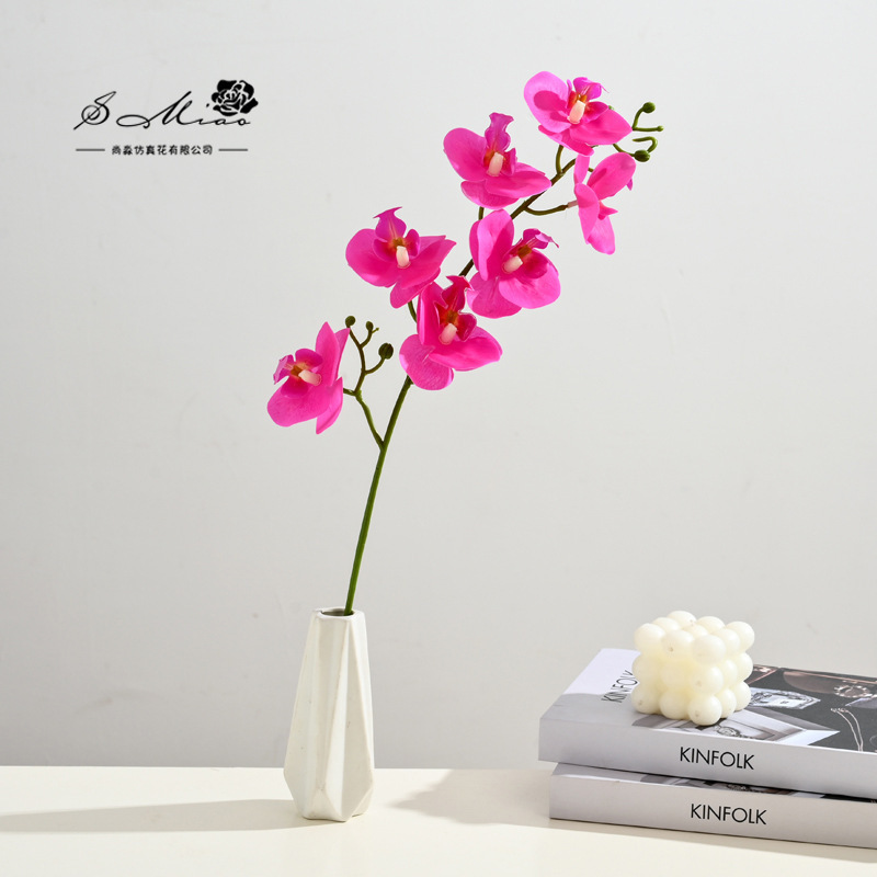Flores falsas 7 película de flores sensación de orquídea mariposa bonsai flores de alta calidad sala de estar decoración floral decoración de imitación maceta image 13