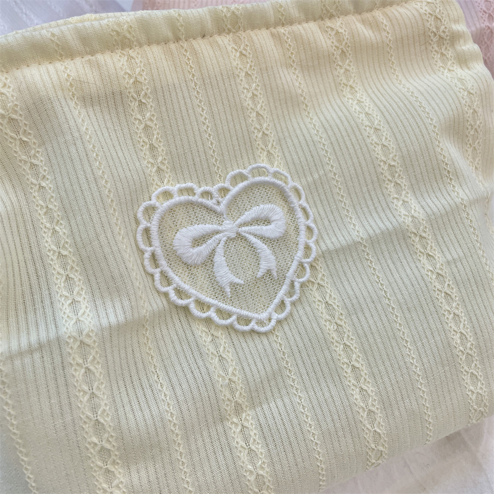 Cute Heart Shape Bow Knot Canvas Square Makeup Bags display picture 14