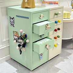 クリーム風収納キャビネットハイアールマーカラー取っ手引き出し式ロッカーブリキベッドサイドキャビネットドーパミン玩具キャビネット