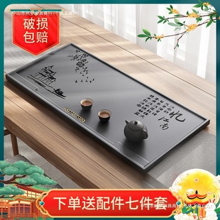 Stone Tea Table Synthetic Black Gold Stone Tea Table Household Embedded Drainage Wet Bubble Table Office Tea Tray Stone Tea Tray