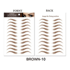 Factory direct sales 6D imitation ecological eyebrow stickers 3D eyebrow tattoo embroidery eyebrow water transfer tattoo stickers waterproof cross-border