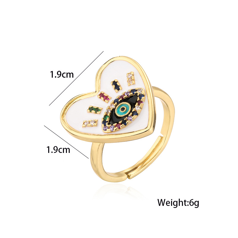 wholesale fashion drip oil eye opening copper plated ring Nihaojewelry