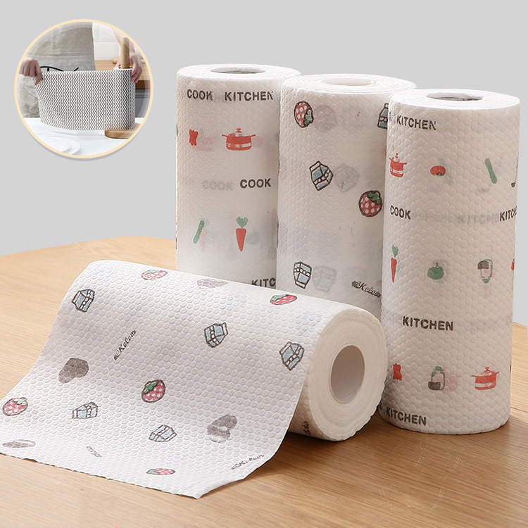 Lazy Rag Household Water-Absorbent and Oil-Absorbent Non-Woven Fabric Wet and Dry Disposable Dishcloth Kitchen Paper Towel
