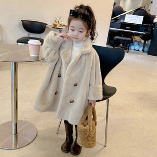 New Girls' Fur Coat Children's Imitation Mink Fur Coat Fur Mid-length Winter Trendy Composite