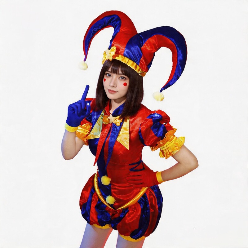 Pomni cosplay costume from The Amazing Digital Circus, Pomni clown jumpsuit, full set for Halloween for adults and children Pomni cosplay costume from The Amazing Digital Circus, Pomni clown jumpsuit, full set for Halloween for adults and children