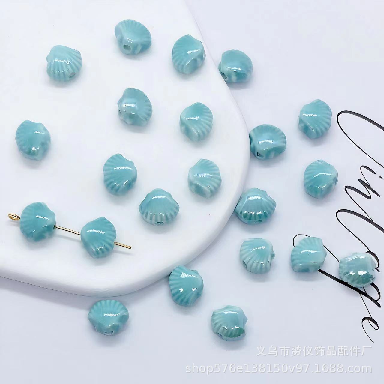 貝殻陶磁器散珠diyマカロン手作りアクセサリーブレスレットネックレス耳飾りビーズ部品材料卸売り