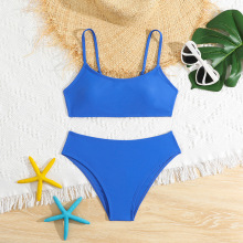 欧美新款儿童泳衣女童分体比基尼中大童亚马逊跨境泳装现货bikini