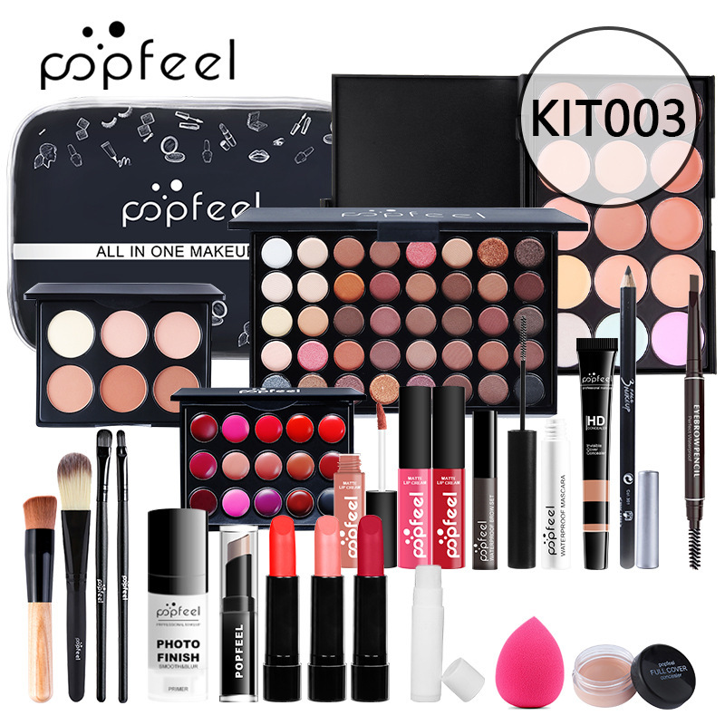 Traje europeo y americano sombra de ojos maquillaje conjunto completo principiante estudiante novato conjunto completo caja de regalo de maquillaje ligero combinación de cosméticos sombra de ojos