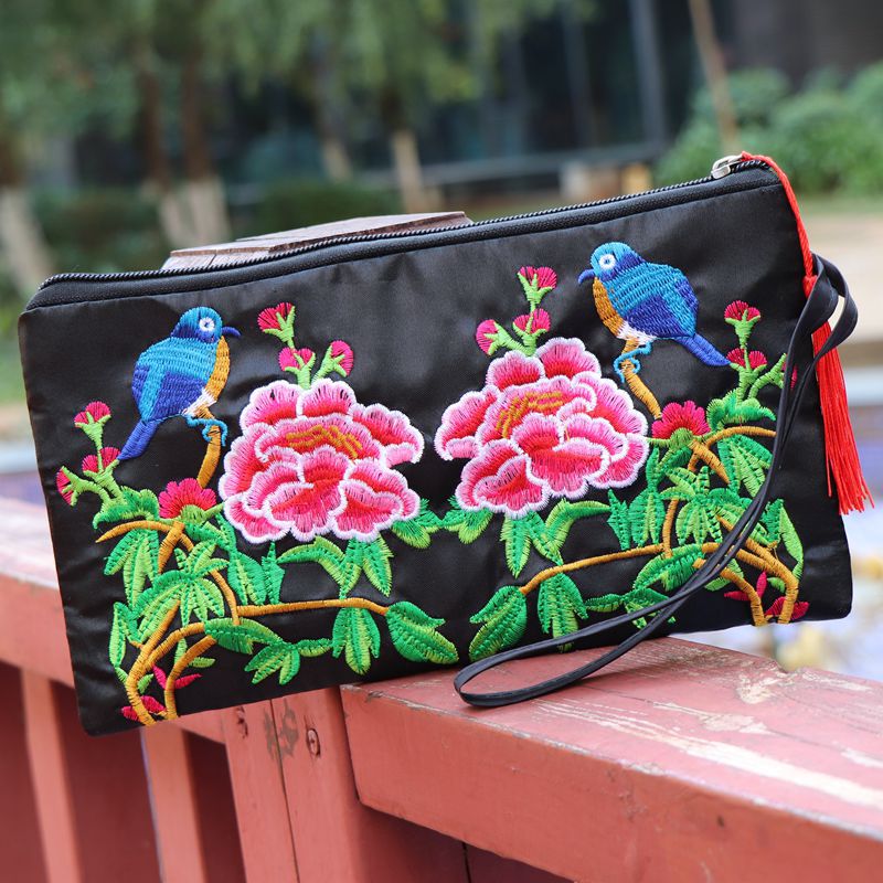 Yunnan estilo étnico bordado bolso de embrague de las mujeres Vintage bordado cartera étnica bolso bordado al por mayor
