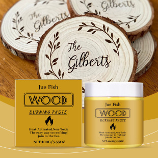 Jue Fish Wood Burning Paste DIY Pyrography Wood Burning Paste Leather Canvas Paper Burning Paste