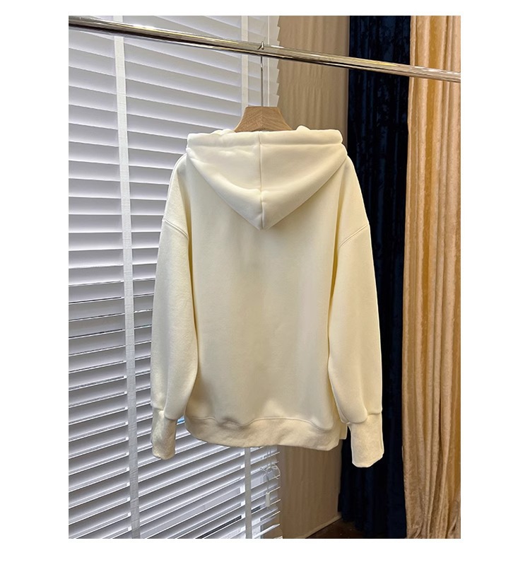 Hooded Solid Color Versatile Loose Student Hoodie Image 5