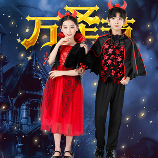 Halloween Children's Costume Drama Performance Mesh Witch Cloak Witch Suit Clothes Girls Witch Skirt