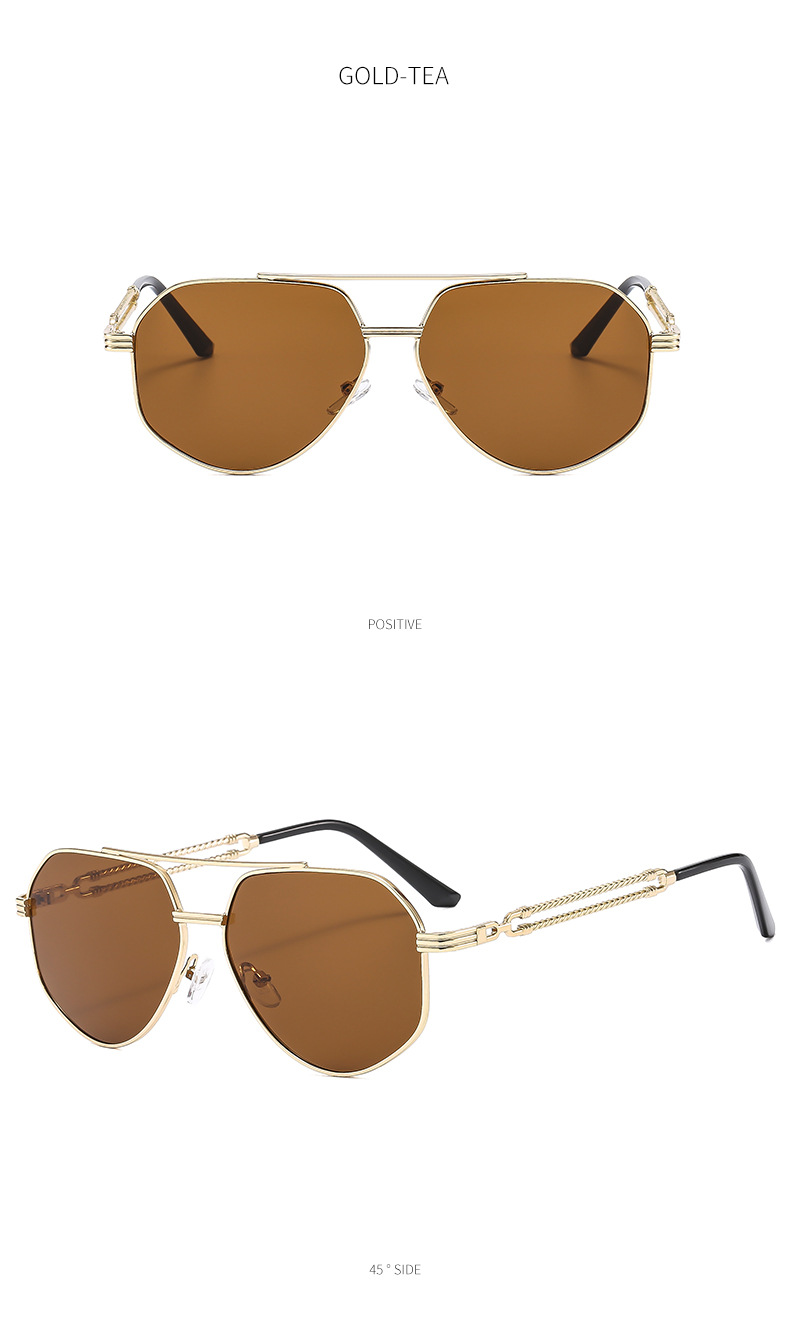 Occhiali da sole poligonali in metallo uomo e donna alla moda_voghion.com