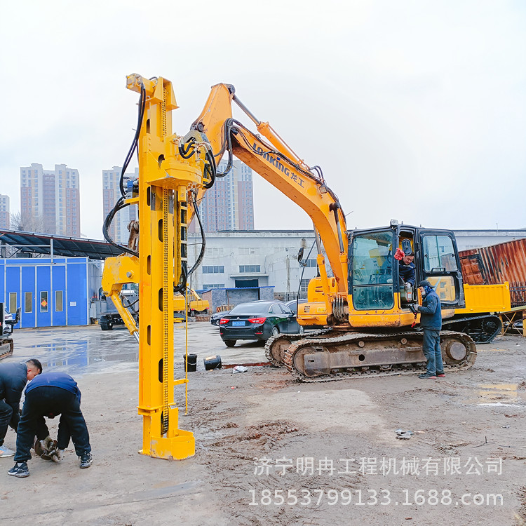 搞光伏挖改钻机 挖机改钻石头光伏打桩机 岩层混凝土挖改钻孔机