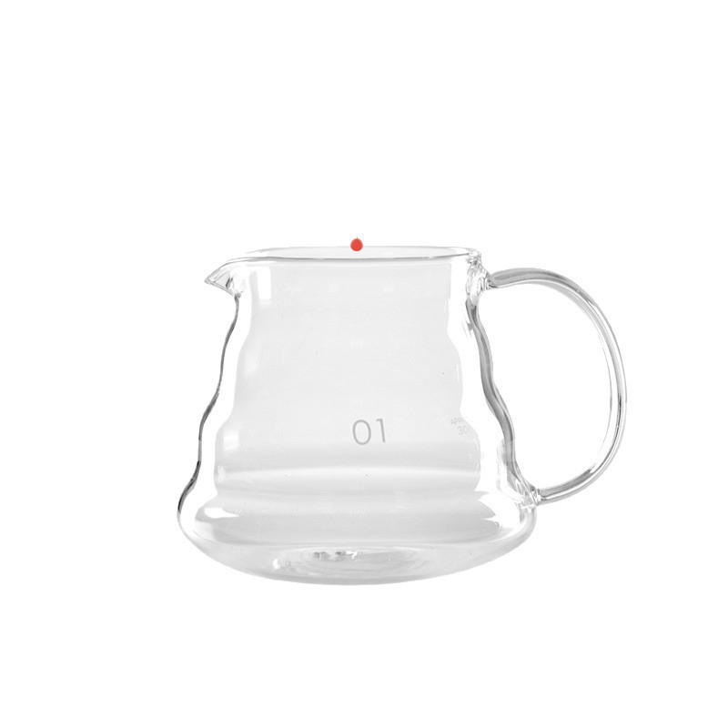 Cafetera de lavado a mano, tetera de nubes, vidrio resistente al calor grueso, filtro de gotas de hielo compartido V60, taza de orejas de lavado a mano se puede calentar
