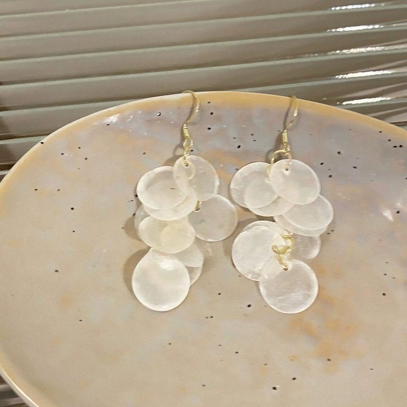 Earrings with tassels, ear clips, no pierced ears