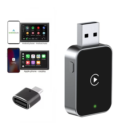 Cross-Border New Carplay Box Android Auto Two-In-One Car Wired to Wireless Adapter (Simsiz CarPlay və Android Auto) - k9-overseas-version-unisex-adapter