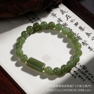 素圈无事天然和田玉百搭手链 新中式和田玉手串小众设计款货源