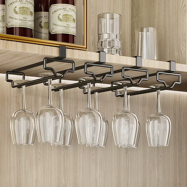 Punch-free Red Wine Cup Rack Inverted Wine Cabinet Goblet Storage Shelf Home Hanging Light Luxury High-end Ornaments